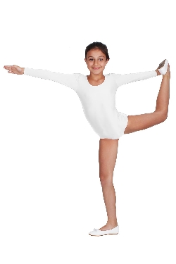 BODY DANZA LYCRA MANICA LUNGA BIANCO BAMBINA